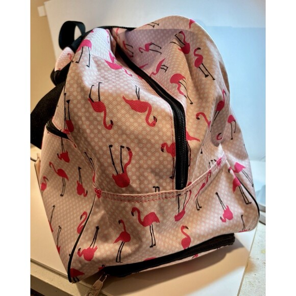 Betsey Johnson Pink Flamingo Weekender Bag 22" Rolling Duffle Luggage - Picture 2 of 10